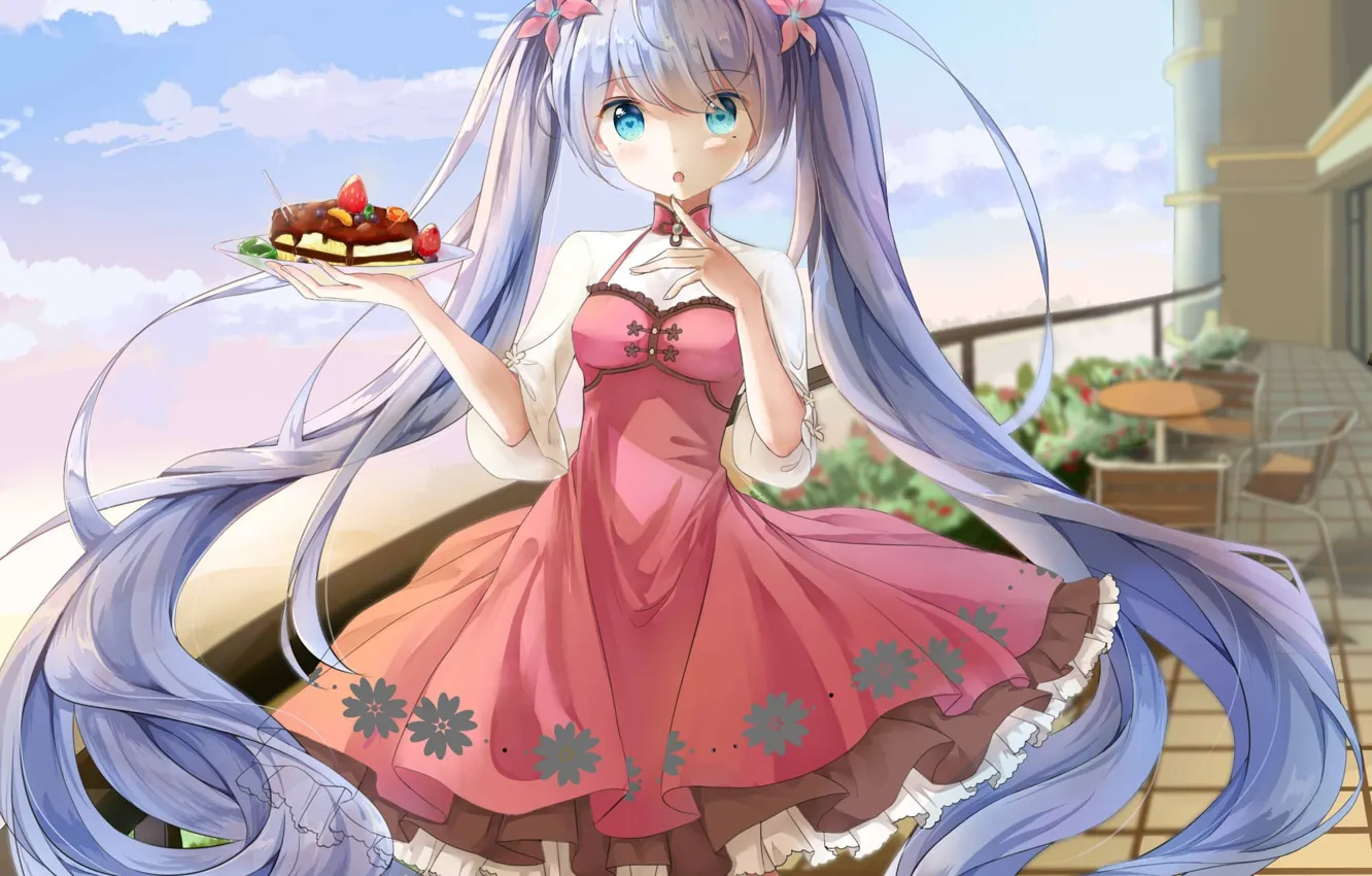 Photo wallpaper Vocaloid, cake, Hatsune Miku