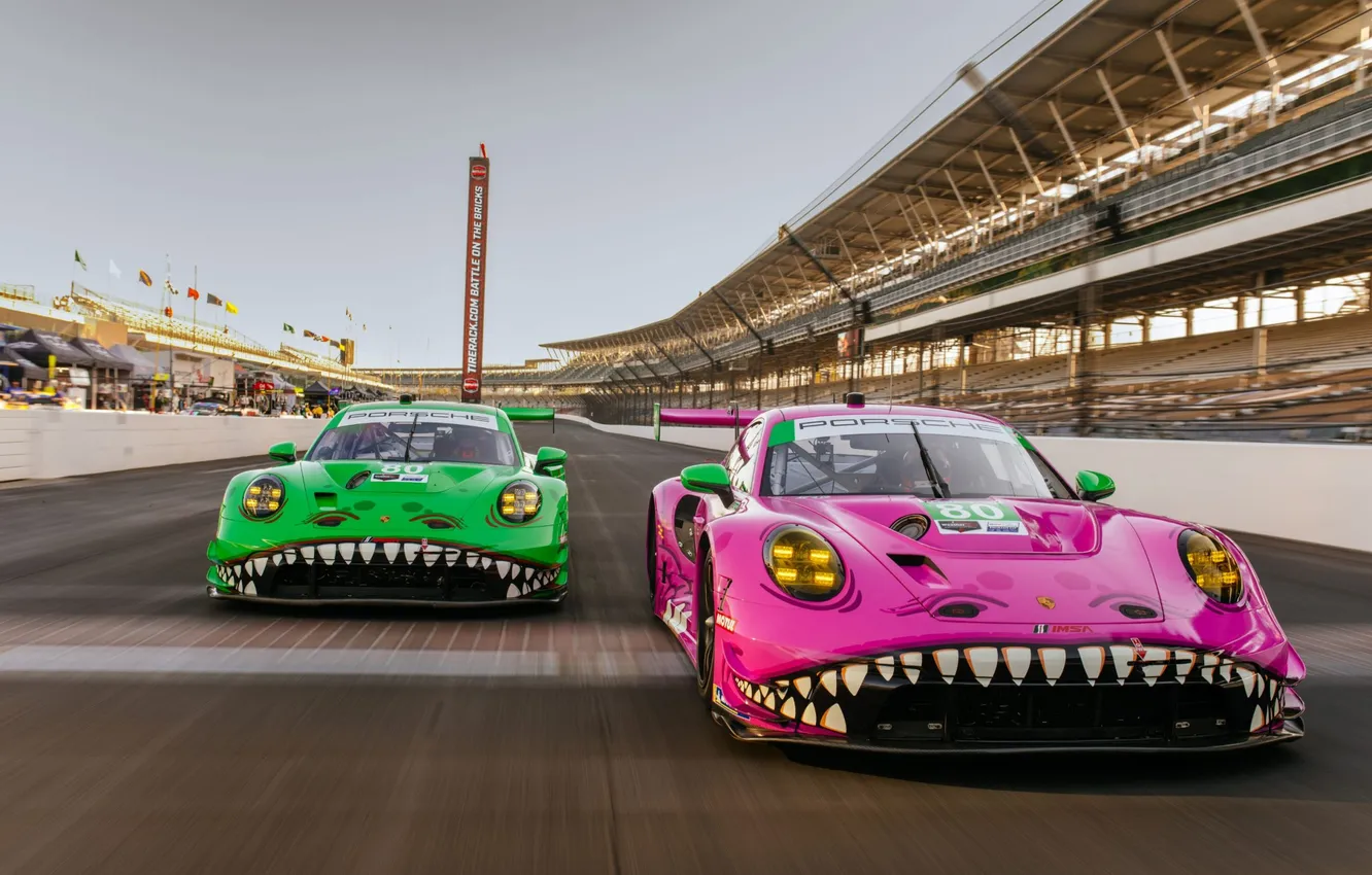Photo wallpaper Porsche, Racing, Motorsport, Porsche 911 GT3, Roxy, IMSA, Sports Car Racing, AO Racing
