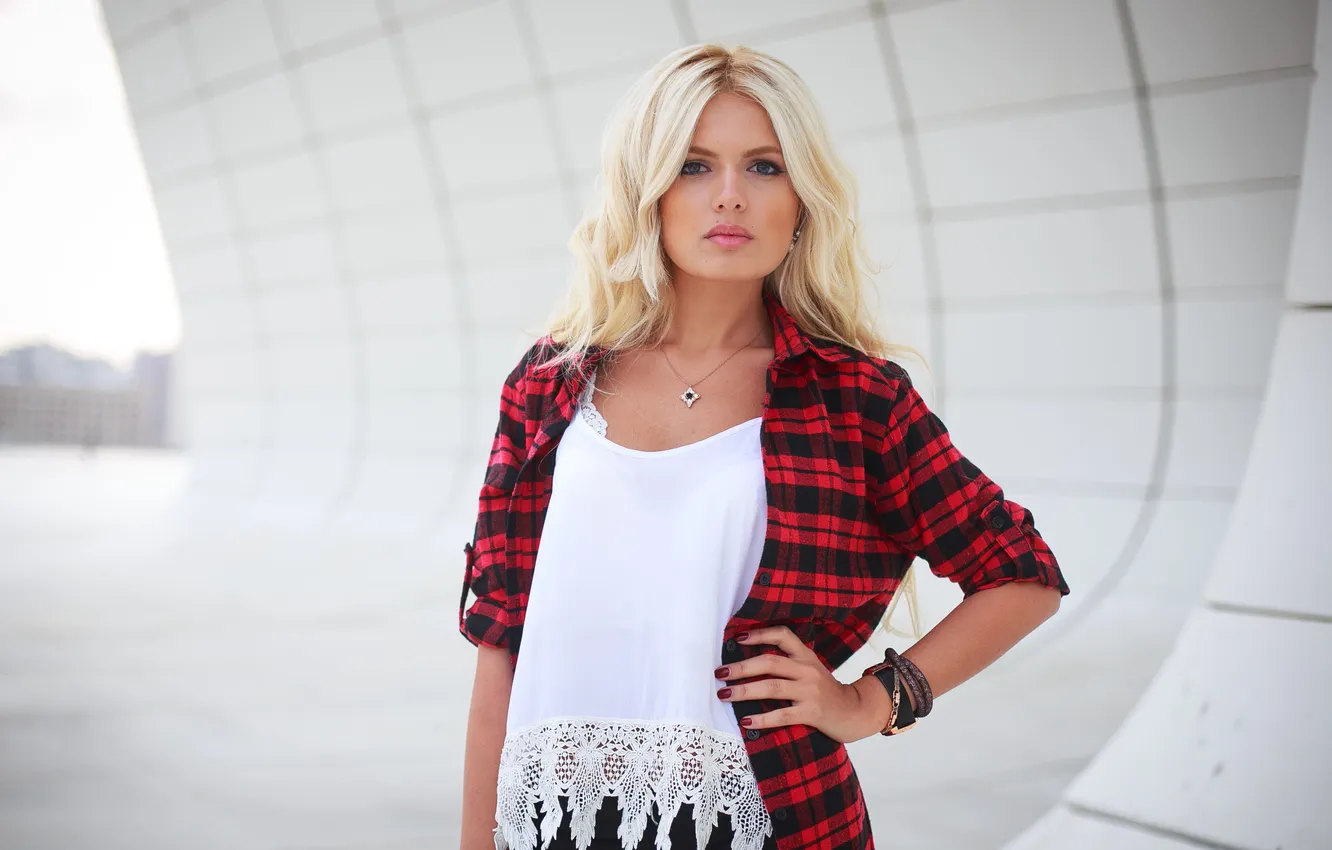 Photo wallpaper look, girl, face, hair, blonde, cutie