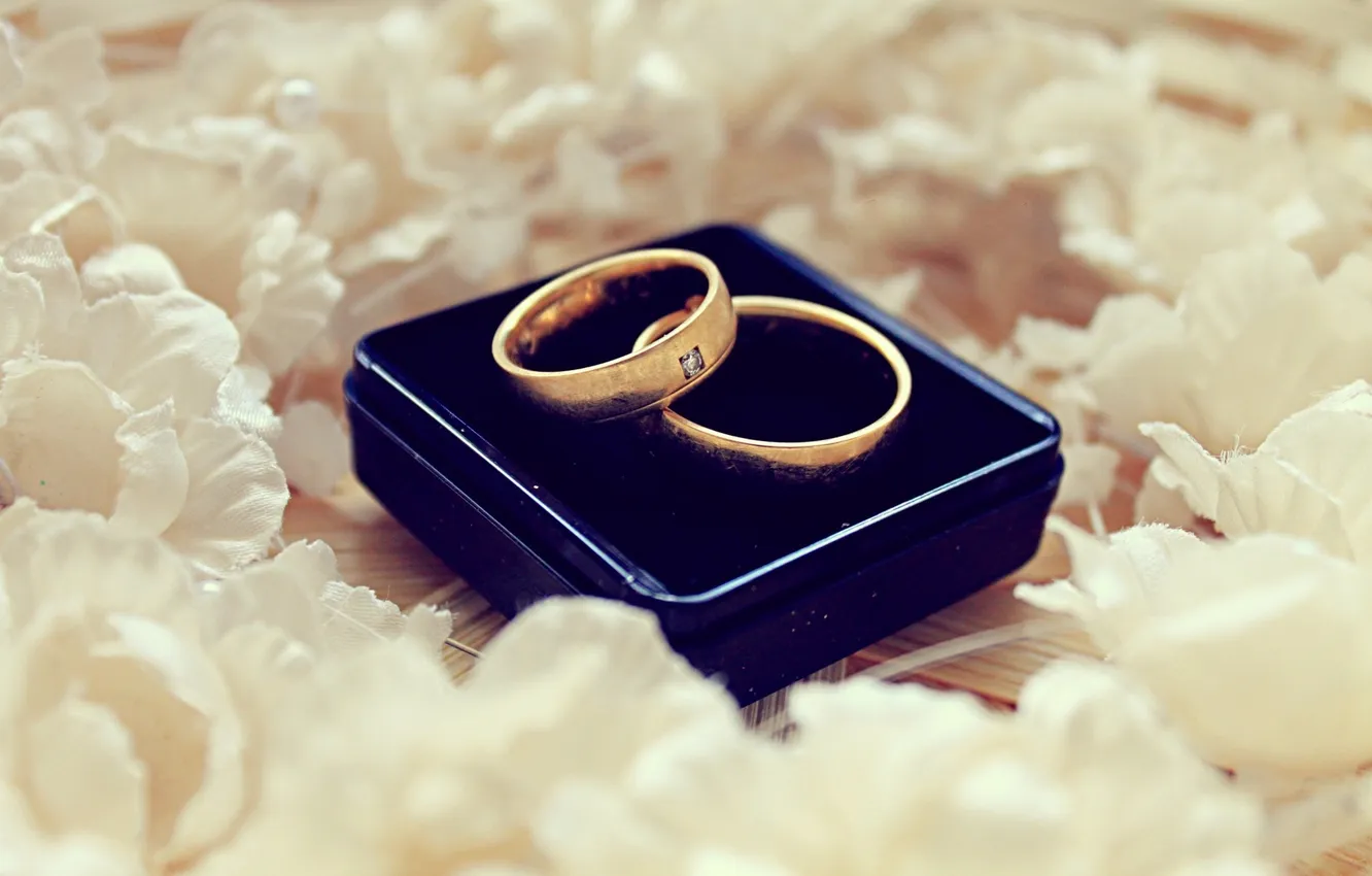 Photo wallpaper macro, ring, wedding