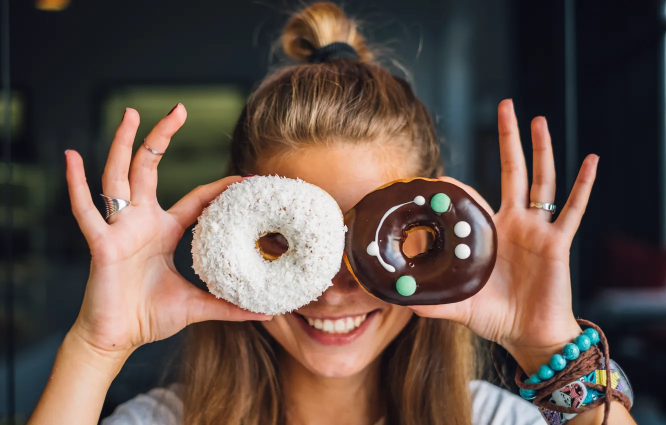 Photo wallpaper chocolate, donut, donuts, sprinkles