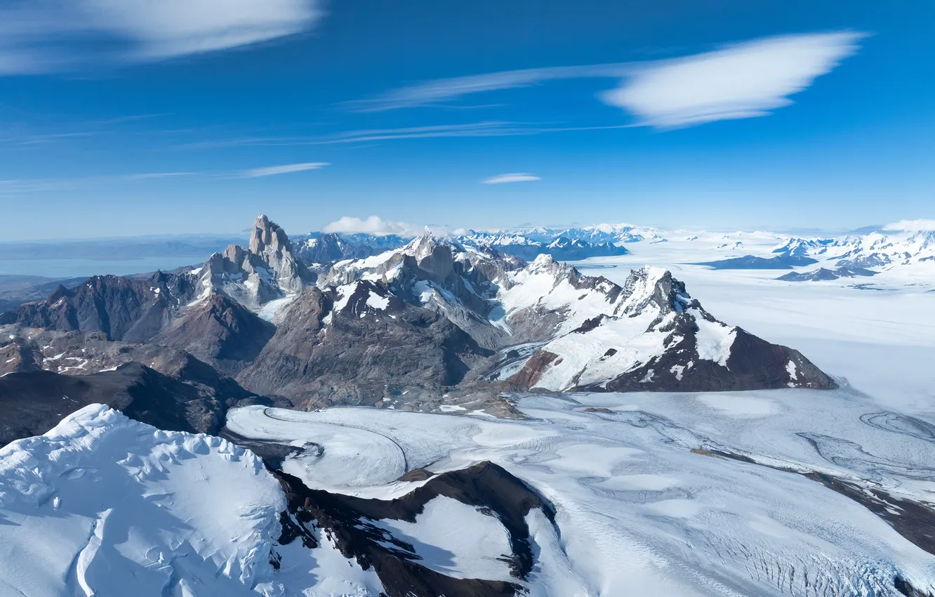 Photo wallpaper snow, mountains, nature, Argentina, Patagonia