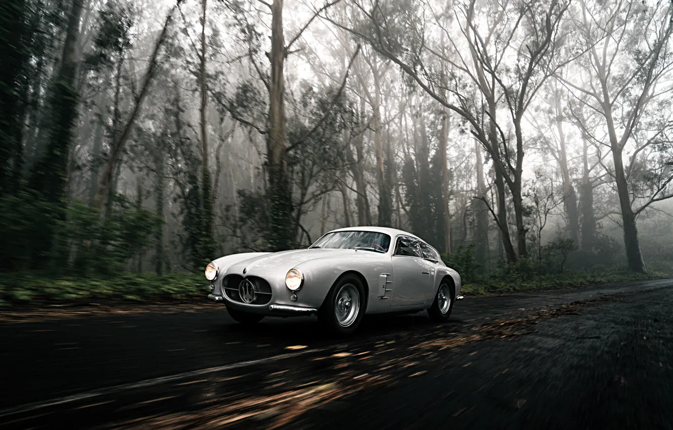 Photo wallpaper Forest, Classic, Car, 1956, Maserati A6G 2000 Berlinetta