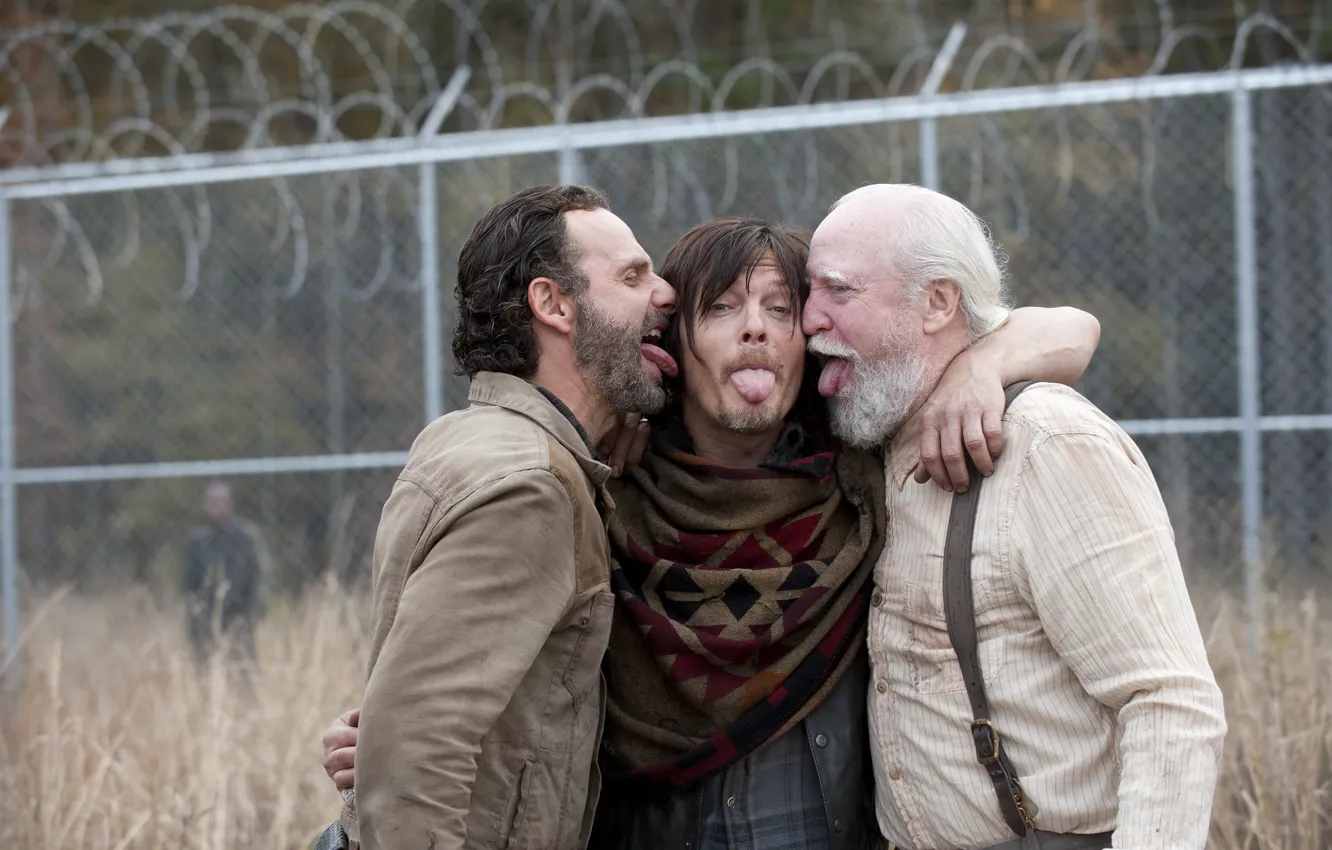 Photo wallpaper language, mood, The Walking Dead, The walking dead, Andrew Lincoln, Norman Reedus, Scott Wilson