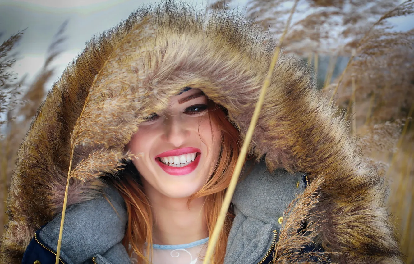 Photo wallpaper girl, smile, Monica