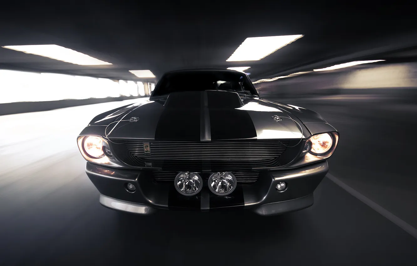 Photo wallpaper speed, Ford, Shelby, silver, Eleanor, GT 500, muscle car, Ford