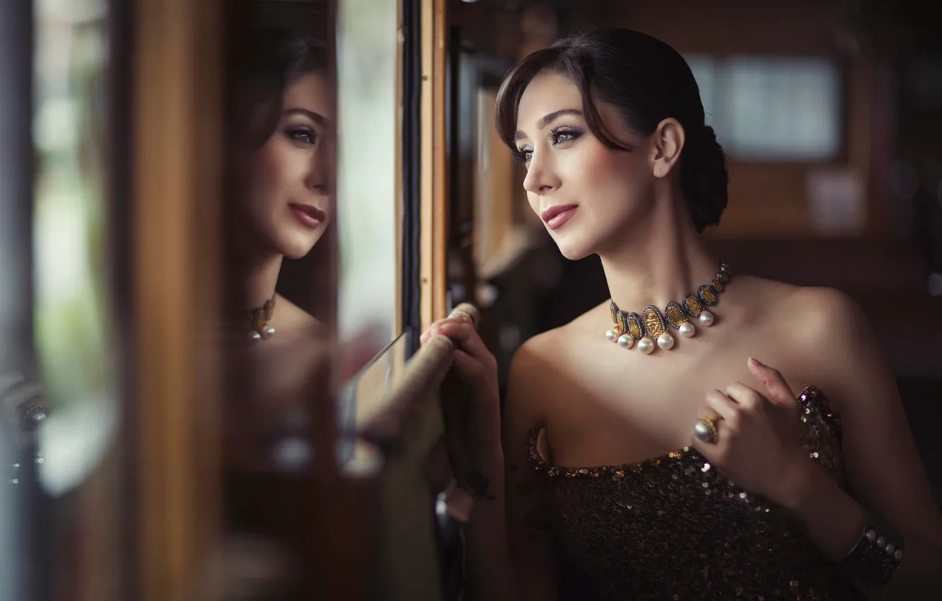 Photo wallpaper look, decoration, portrait, window