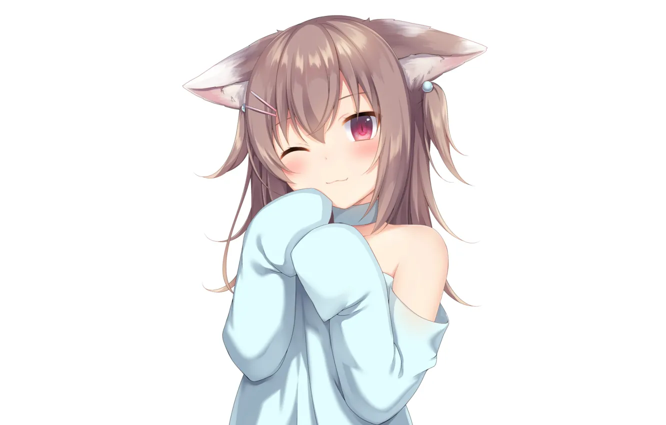 Photo wallpaper girl, cutie, ears