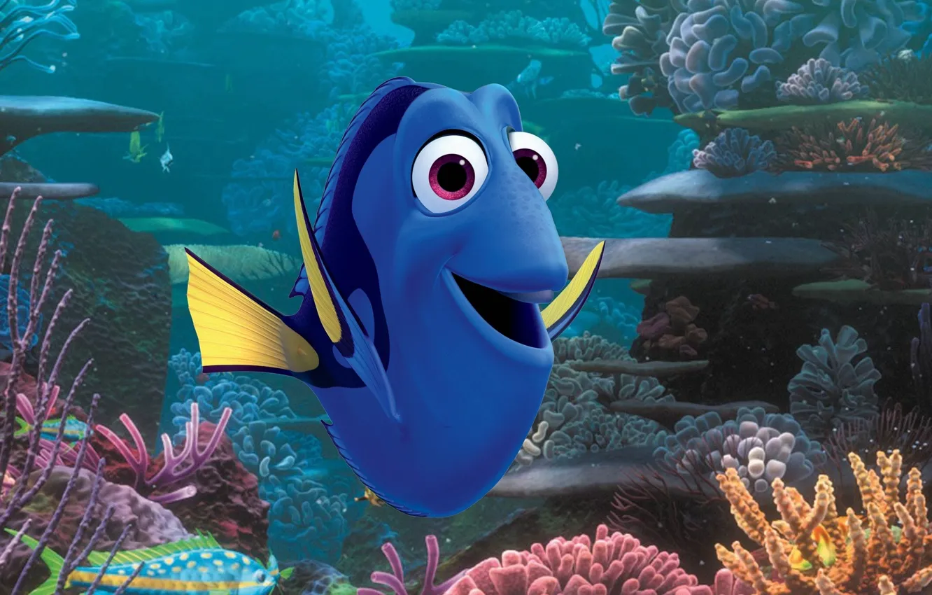 Photo wallpaper colorful, cinema, Pixar, ocean, eyes, movie, animal, fish