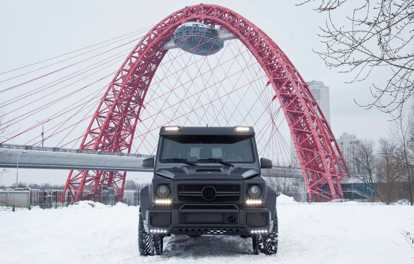 Photo wallpaper Mercedes, Winter, AMG, Moscow, W463, G65, Carbon-pro