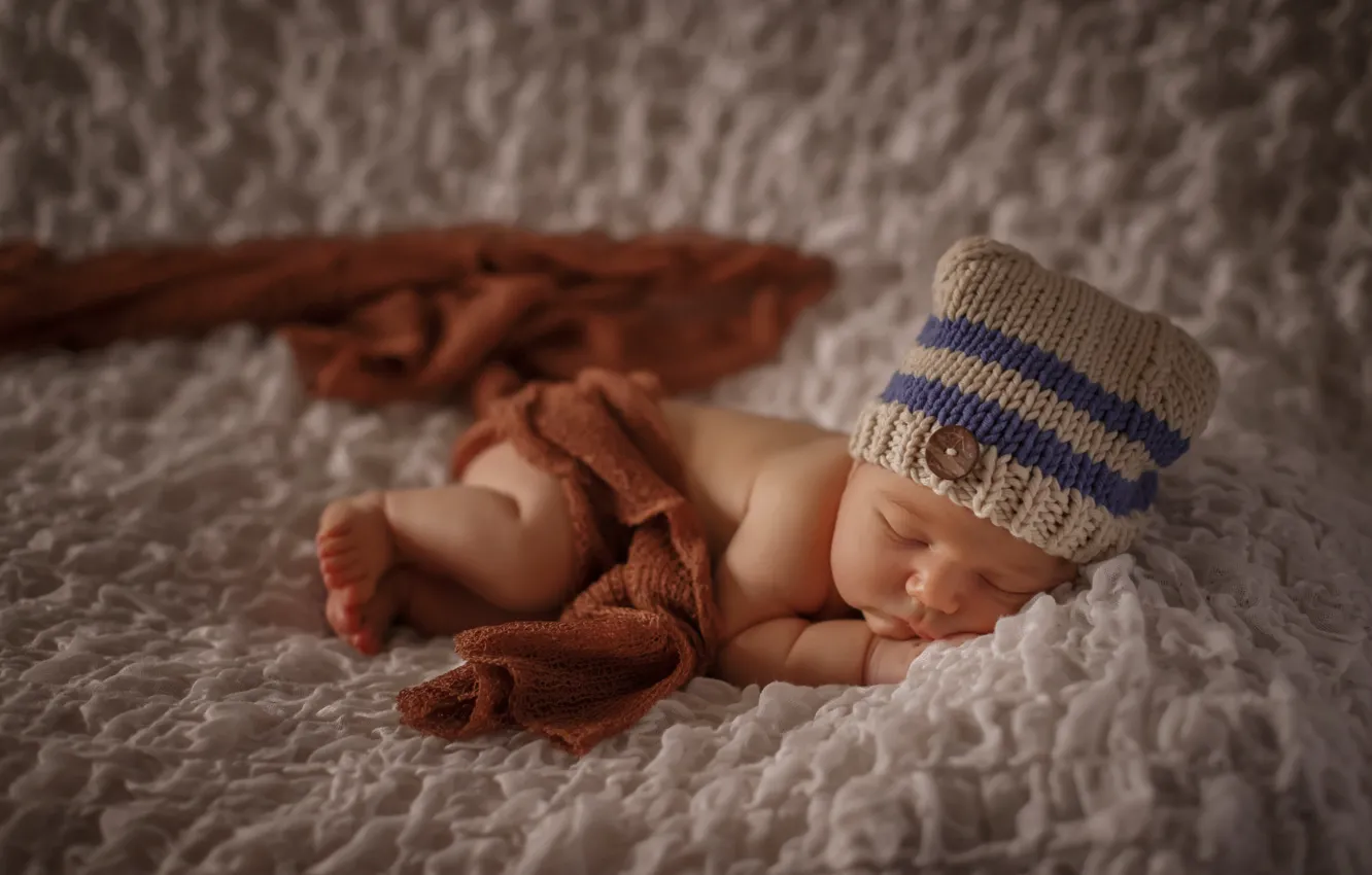 Photo wallpaper hat, sleep, baby, baby
