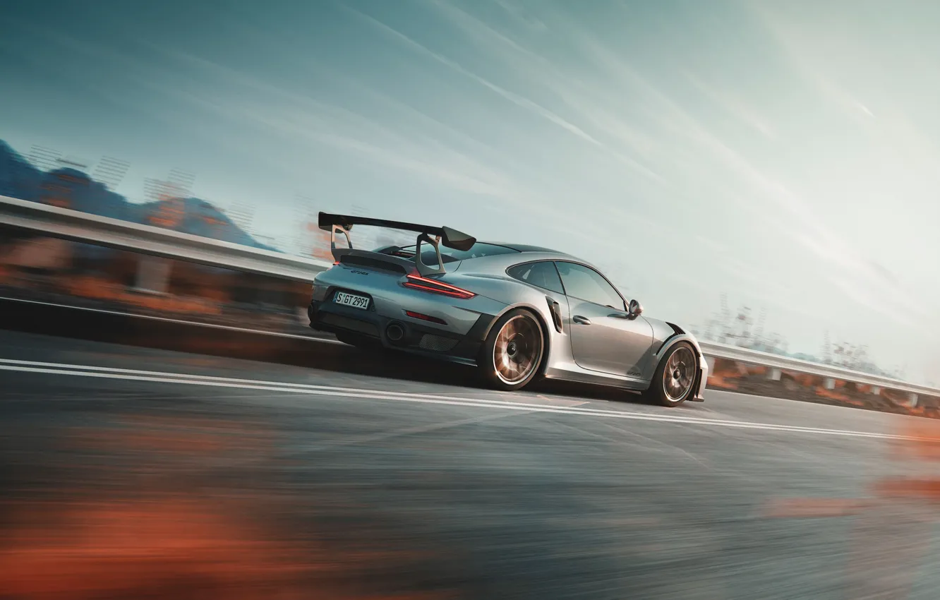 Photo wallpaper speed, 911, Porsche, side view, 2018, GT2 RS