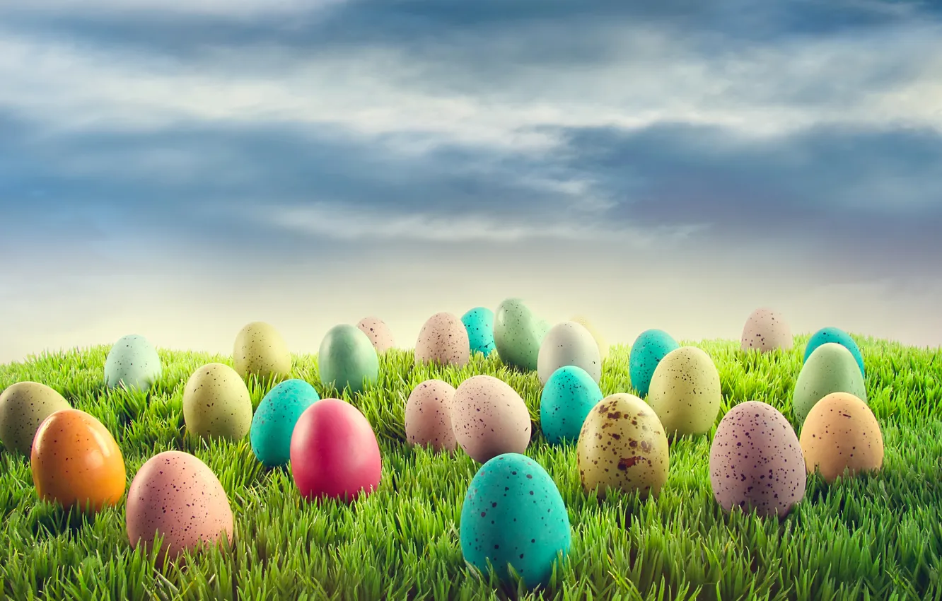 Photo wallpaper flowers, eggs, spring, colorful, Easter, flowers, spring, Easter