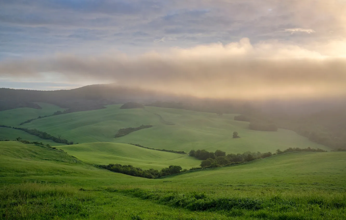Photo wallpaper morning, Italy, Tuscany
