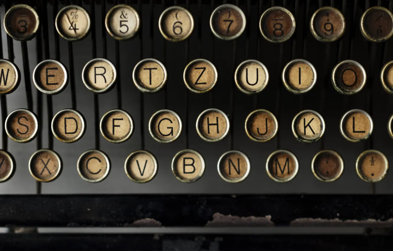 Photo wallpaper letters, keys, typewriter