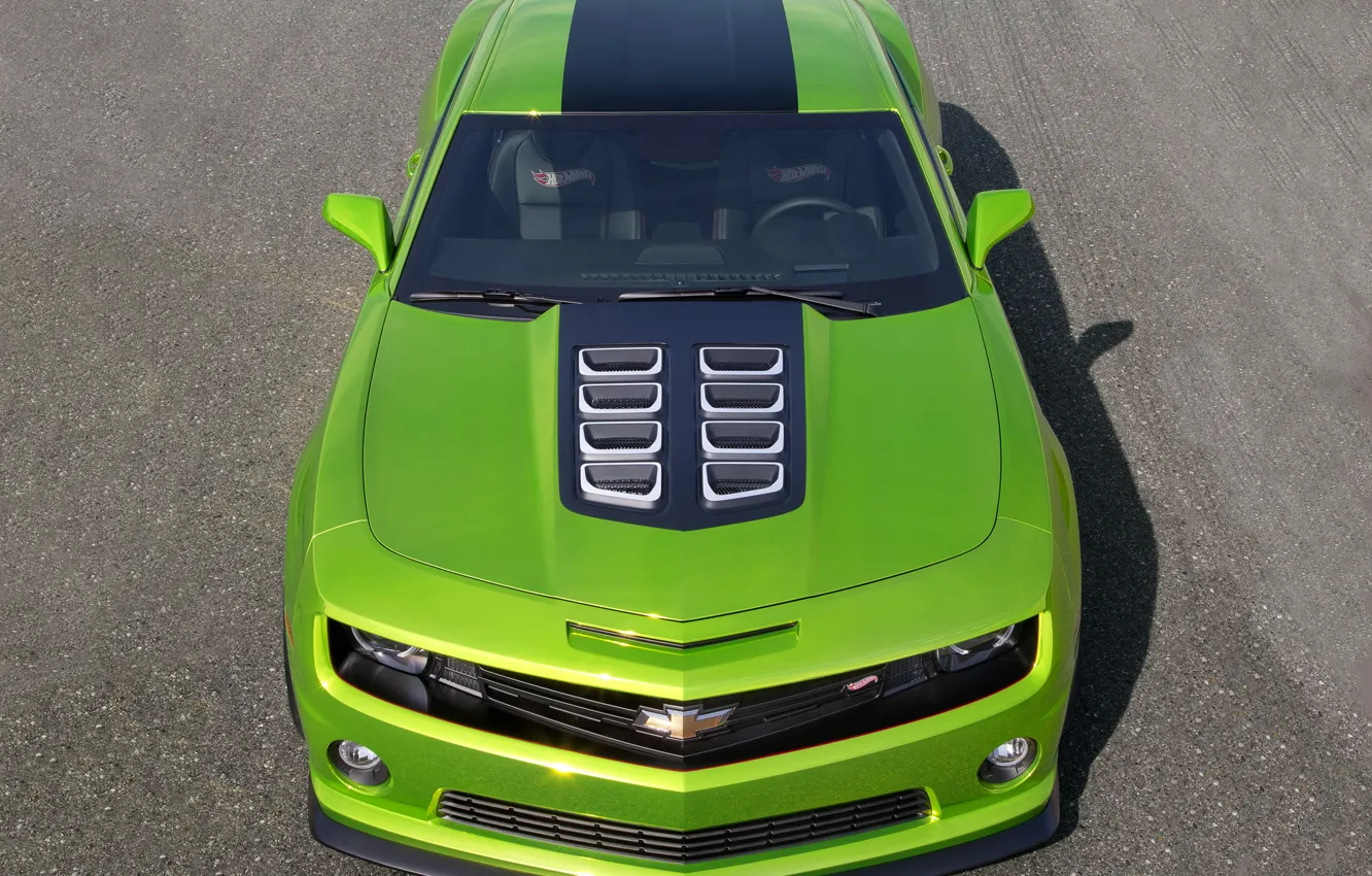 Photo wallpaper green, Chevrolet, the concept, Camaro, the front, Camaro, Hot Wheels