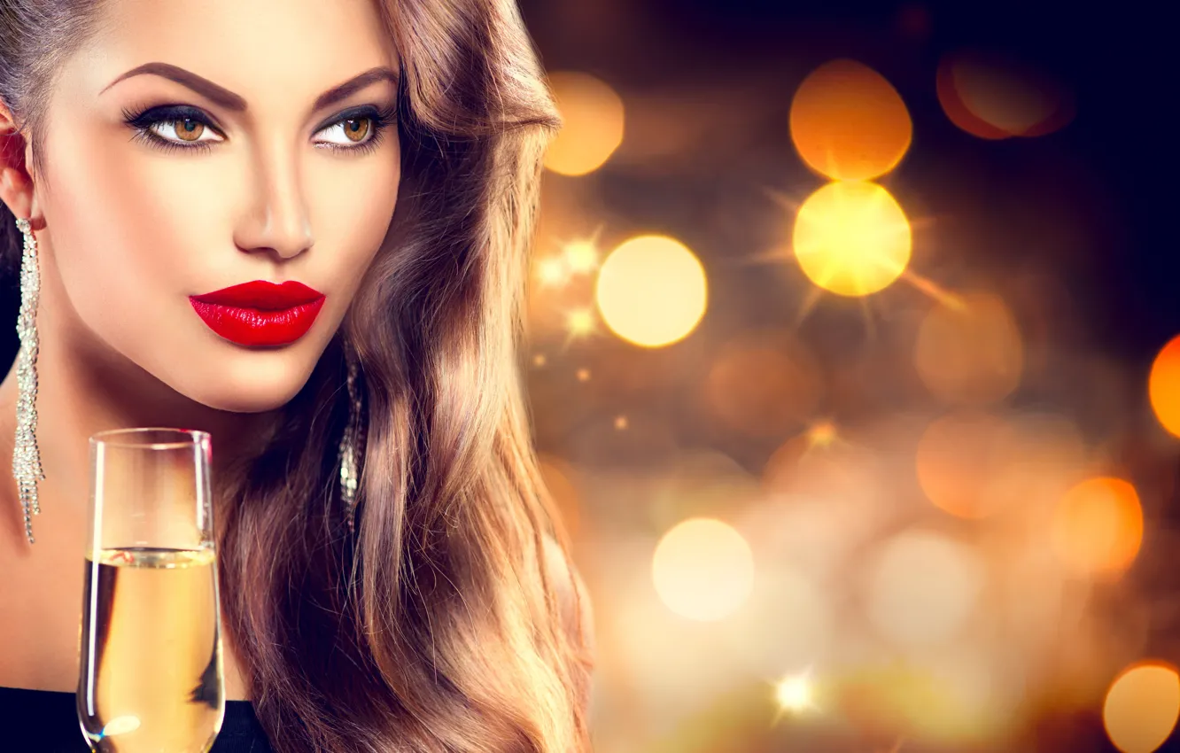 Photo wallpaper girl, decoration, glass, makeup, model, Anna Subbotina