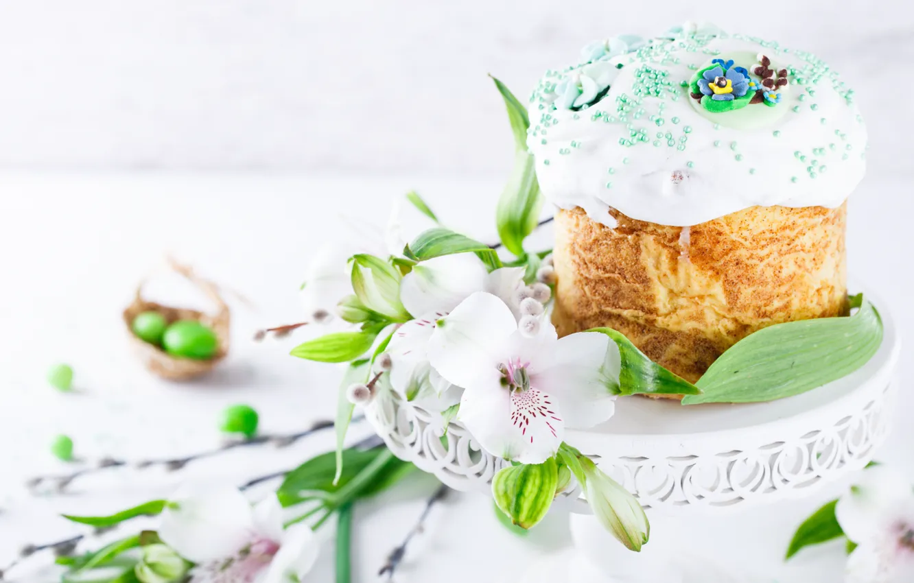 Photo wallpaper flowers, holiday, Easter, cake, Stolyevych Yulia