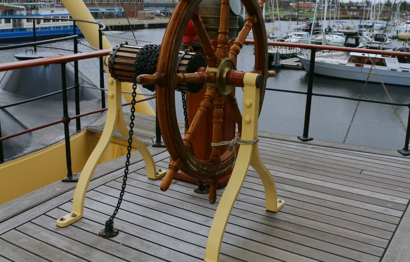 Photo wallpaper ship, Museum, steering wheel