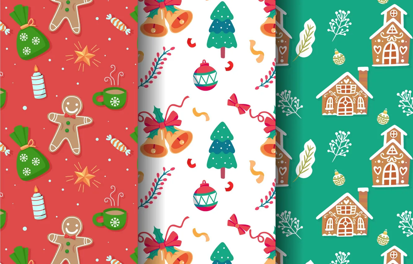 Photo wallpaper background, holiday, toy, new year, texture, gingerbread