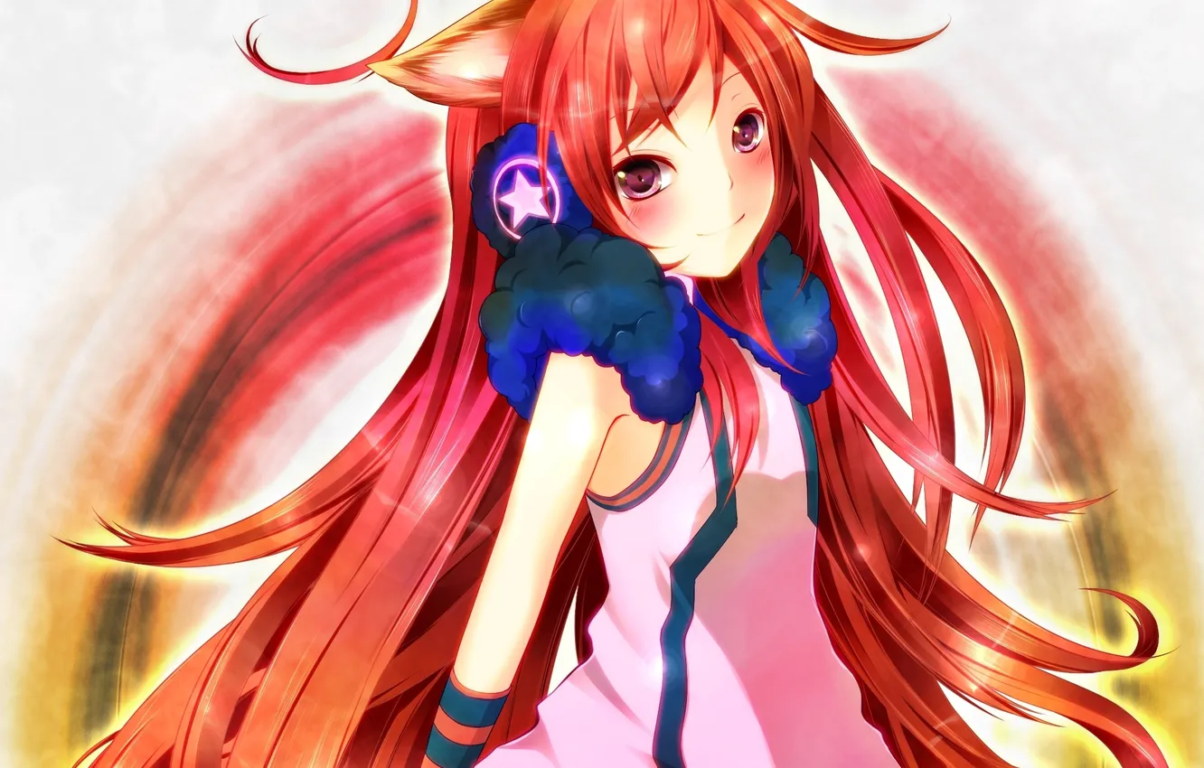 Photo wallpaper girl, headphones, art, vocaloid, stars, ears, Vocaloid, Nironiro