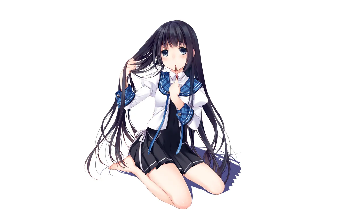 Photo wallpaper hair, girl, white background, gum