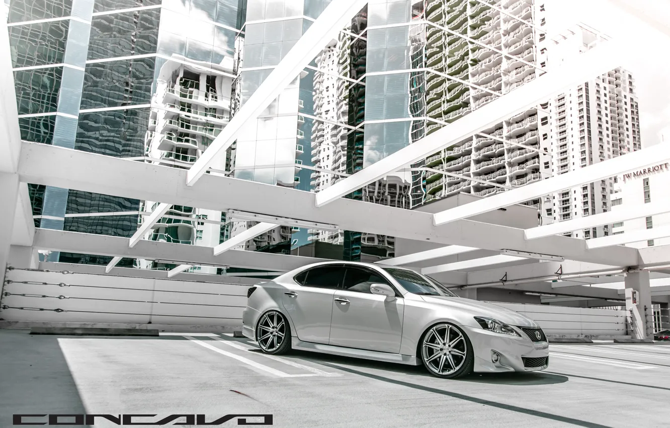 Photo wallpaper roof, machine, auto, Lexus, auto, Wheels, IS250, Concave