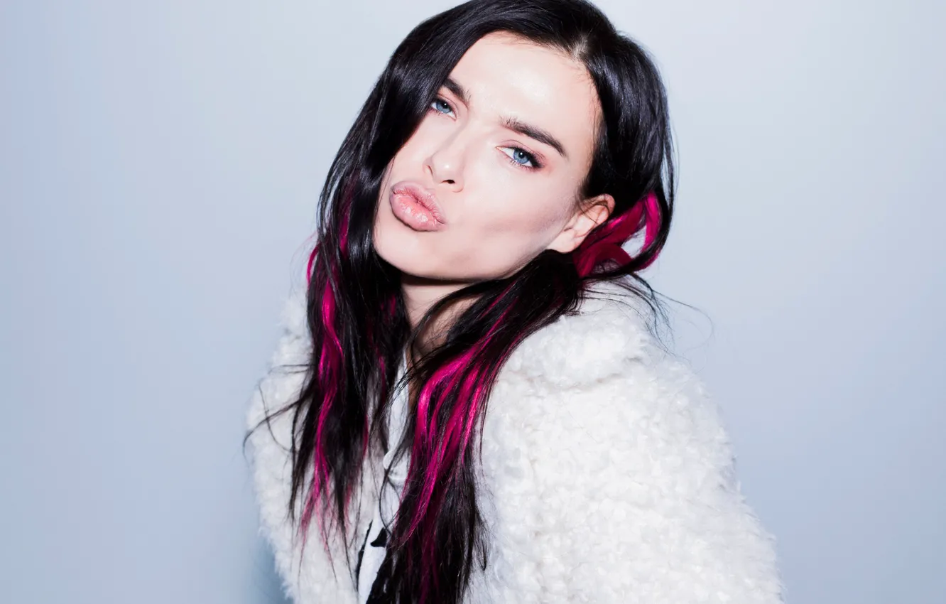 Photo wallpaper girl, face, hair, kiss, Elena Temnikova