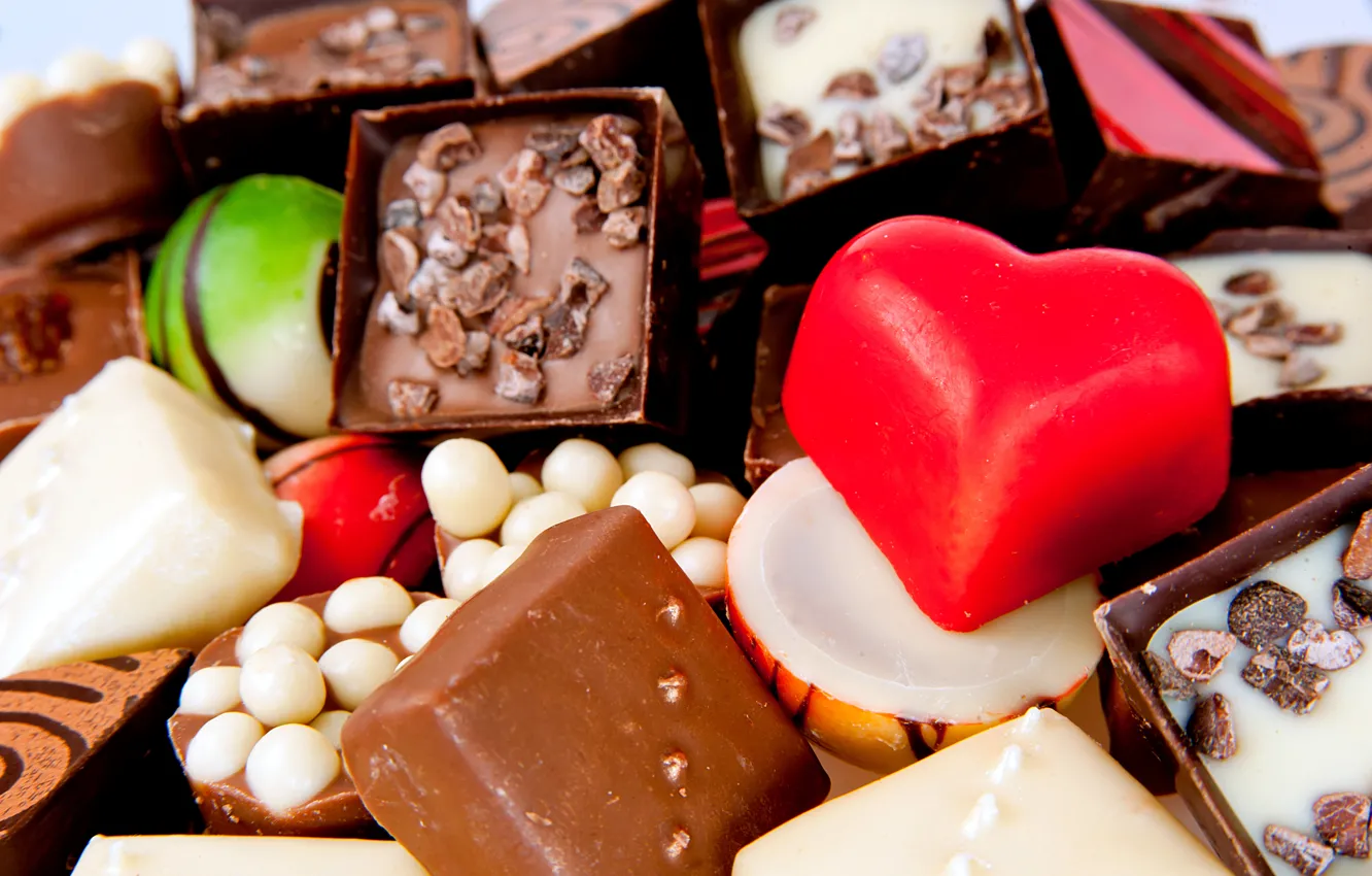 Photo wallpaper white, chocolate, candy, sweets, dessert, milk