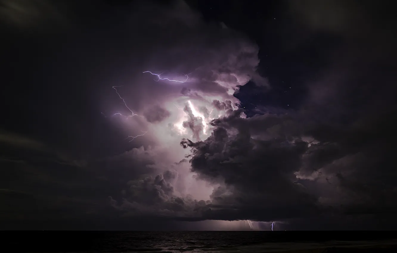 Photo wallpaper nature, element, lightning
