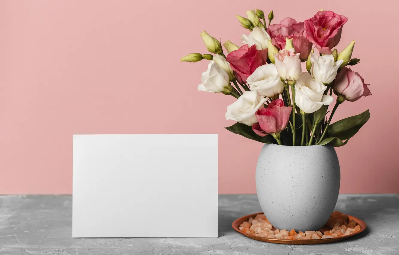 Photo wallpaper flowers, bouquet, eustoma