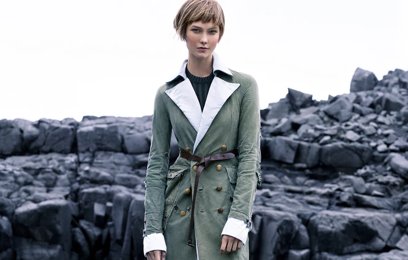 Photo wallpaper look, landscape, stones, hairstyle, photographer, cloak, American, Vogue