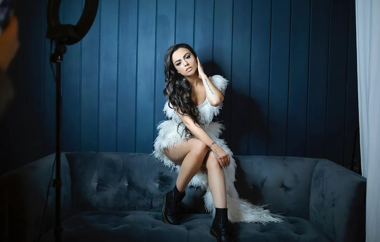 Photo wallpaper look, girl, pose, makeup, brunette, legs, beauty, Cher Lloyd