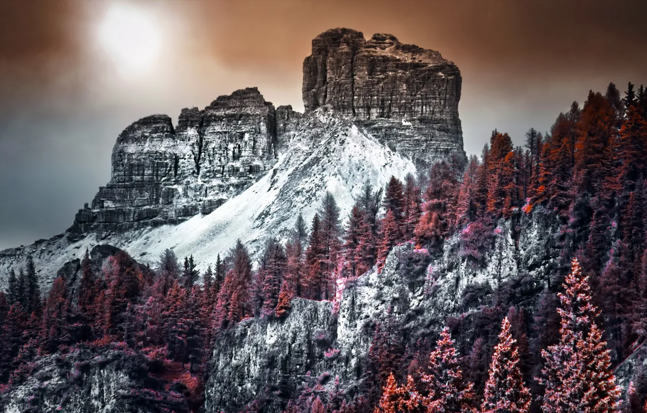 Photo wallpaper landscape, mountains, nature