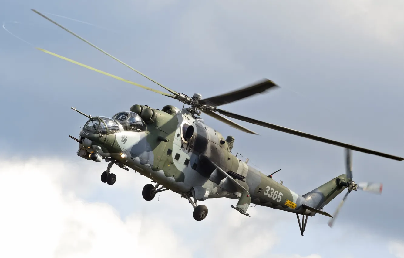 Photo wallpaper helicopter, transport-combat, Mi-24V, Mil Mi-24V