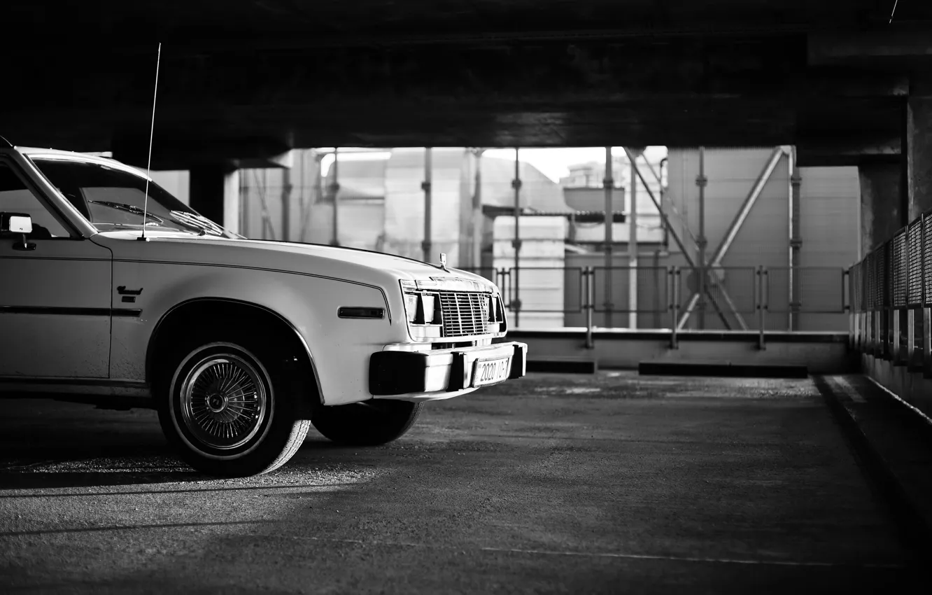 Photo wallpaper amc concord, usa, b&w, amc, parking