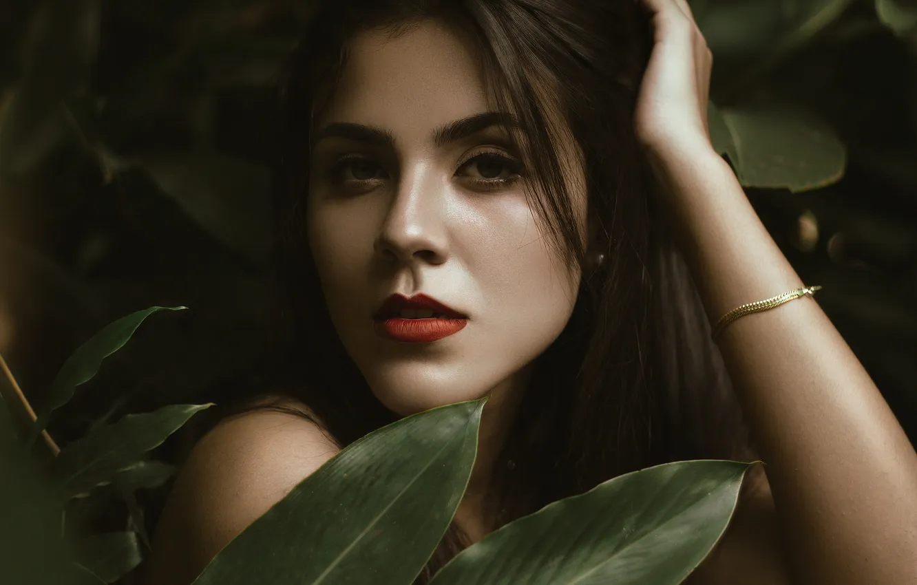 Photo wallpaper face, portrait, brunette