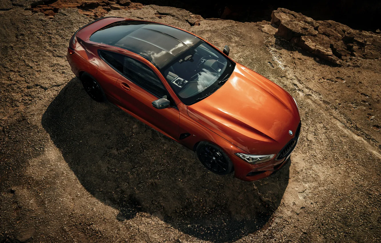 Photo wallpaper roof, coupe, BMW, top, Coupe, 2018, 8-Series, dark orange