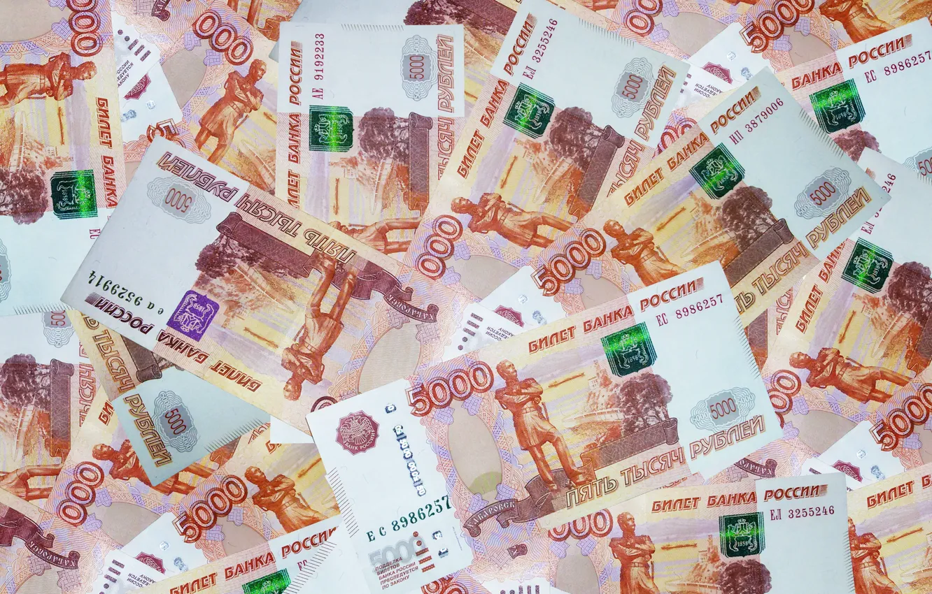 Photo wallpaper money, bills, money, a lot of money, 5 thousand rubles