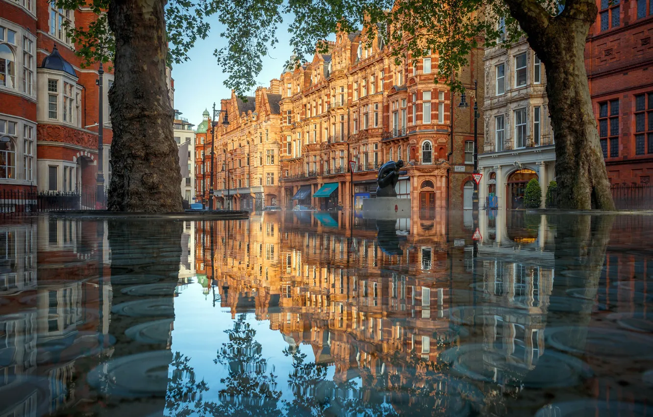 Photo wallpaper the city, London, reflection
