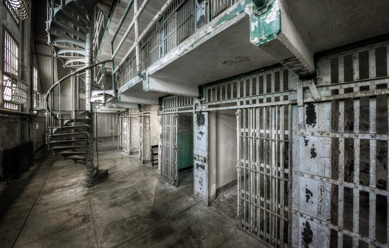 Photo wallpaper camera, ladder, prison