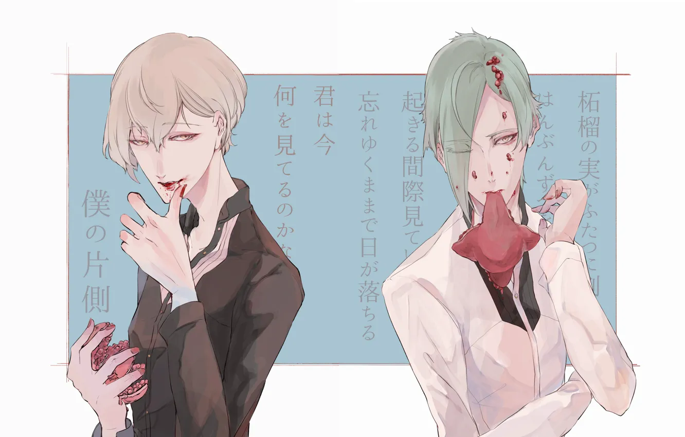 Photo wallpaper background, art, guy, Touken Ranbu, Dance of swords