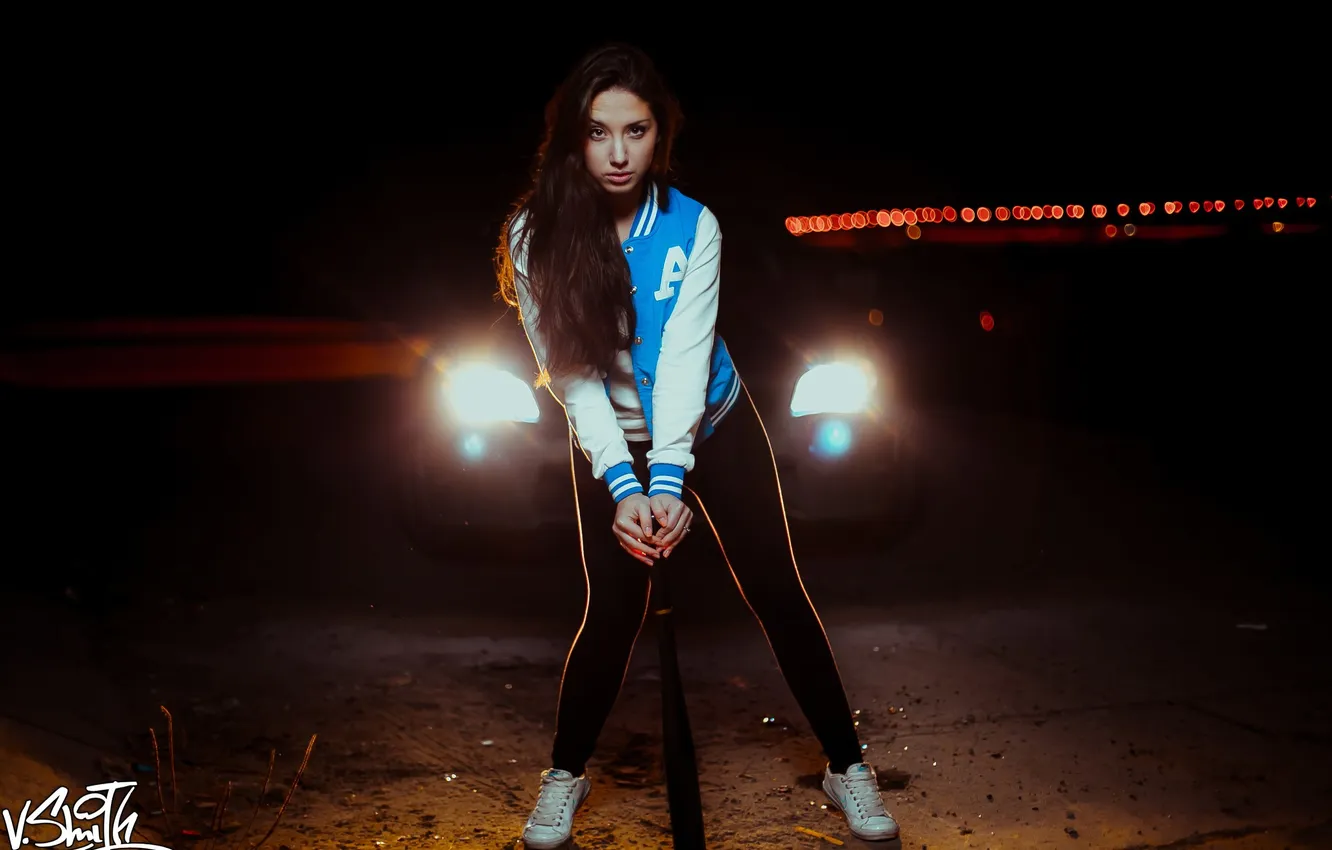 Photo wallpaper girl, lights, bit, Vladimir Smith, Vladimir Smith