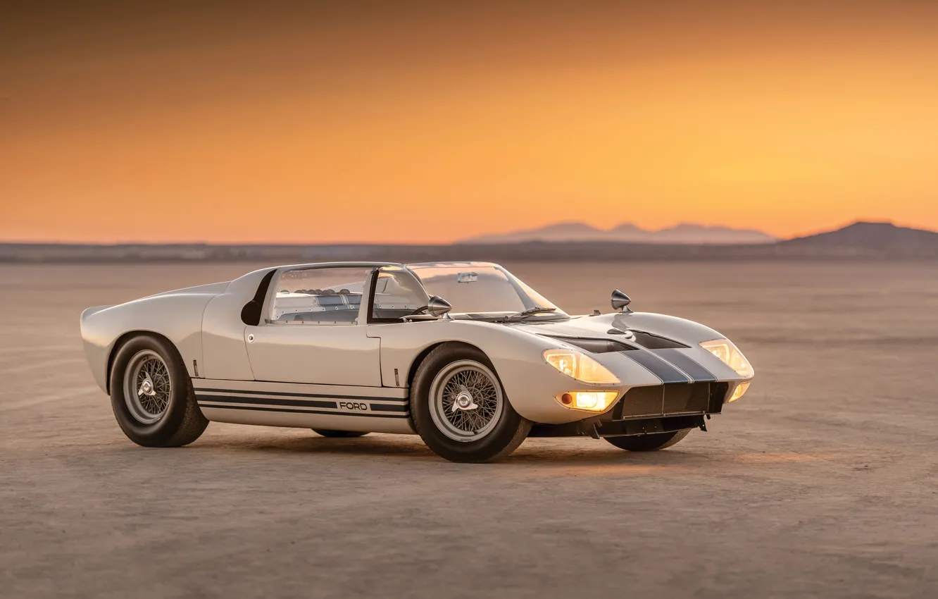 Photo wallpaper Roadster, Ford, Prototype, the evening, Ford GT, 1965, GT40