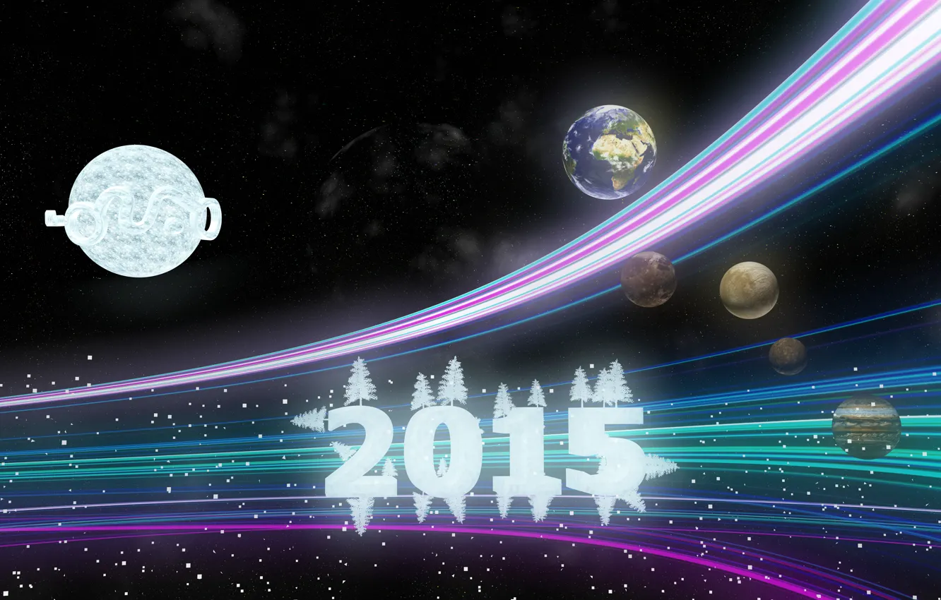 Photo wallpaper winter, snow, new year, snow, New Year, Happy, 2015