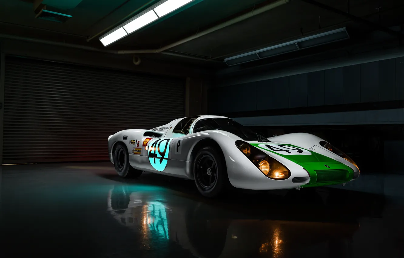 Photo wallpaper lights, Porsche, racing car, Jeremy Cliff, Porsche 907, 907