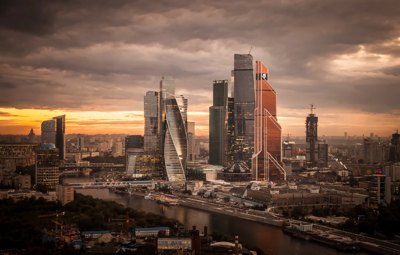 Photo wallpaper the city, the evening, Russia