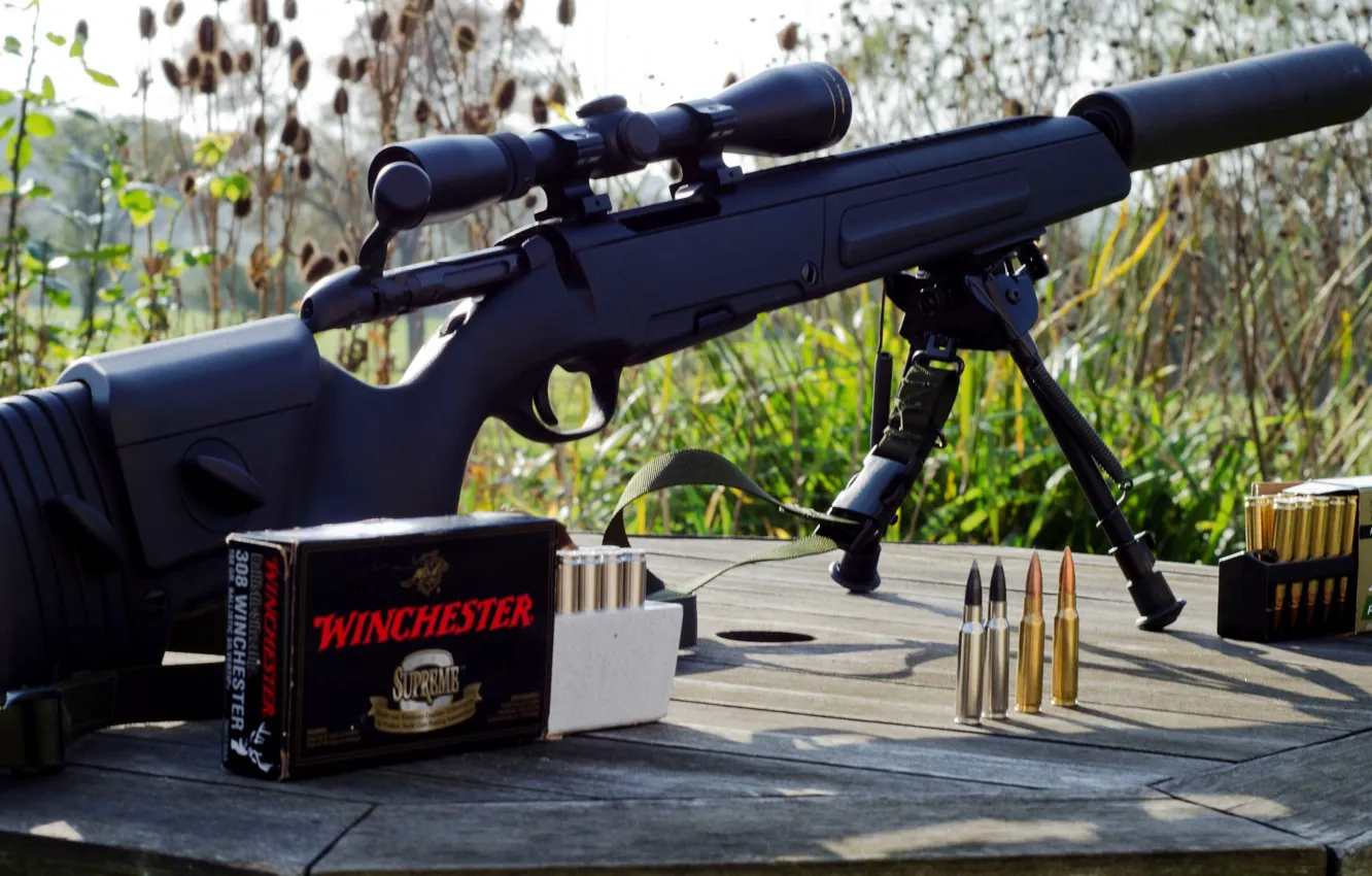 Photo wallpaper weapons, gun, rifle, weapon, rifle, Scout, Scout, Steyr Scout