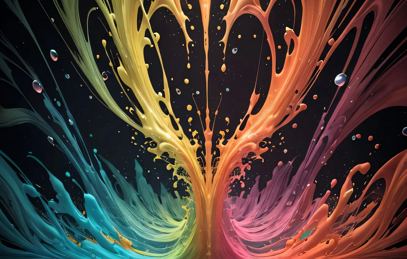 Photo wallpaper squirt, abstraction, paint, divorce, abstract background, AI art, neural network