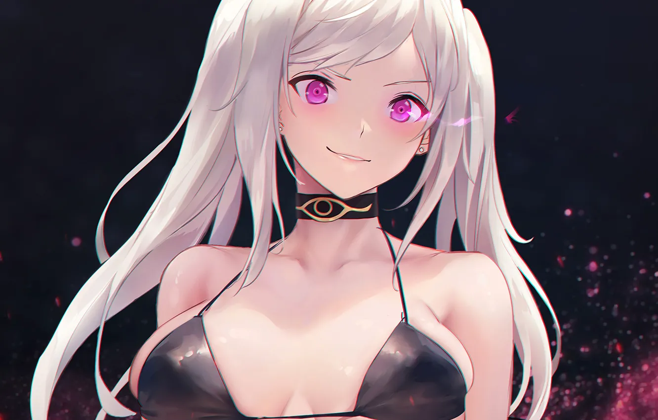 Photo wallpaper girl, sexy, cleavage, long hair, boobs, anime, beautiful, pretty